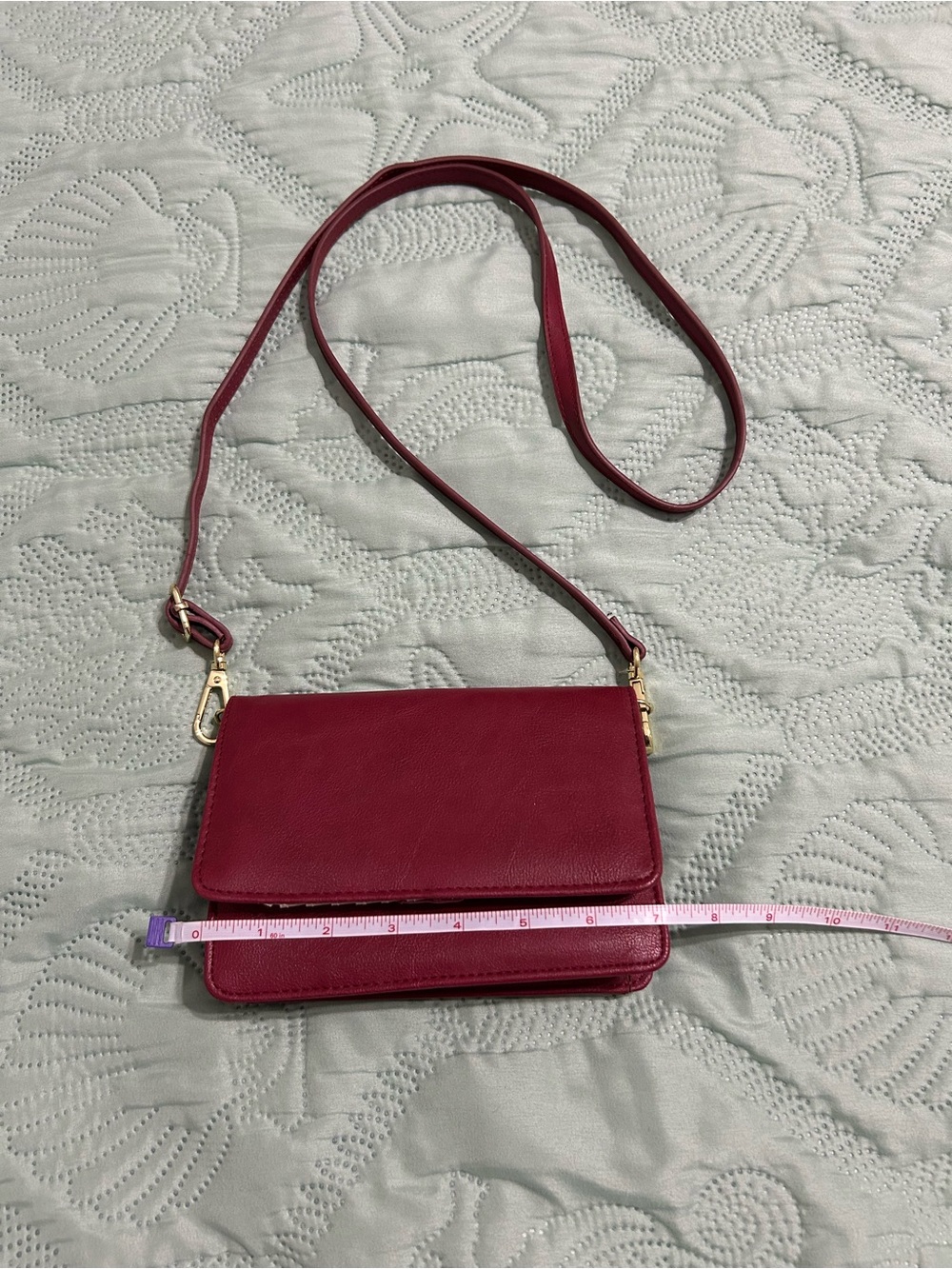 New Women's Burgundy Crossbody Wallet Purse - Classic Convertible Style
